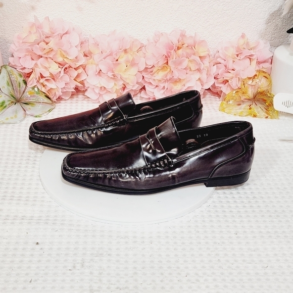 Adam Derrick To Boot New York Patent Leather Gray Penny Loafer Size 10 - Picture 2 of 10